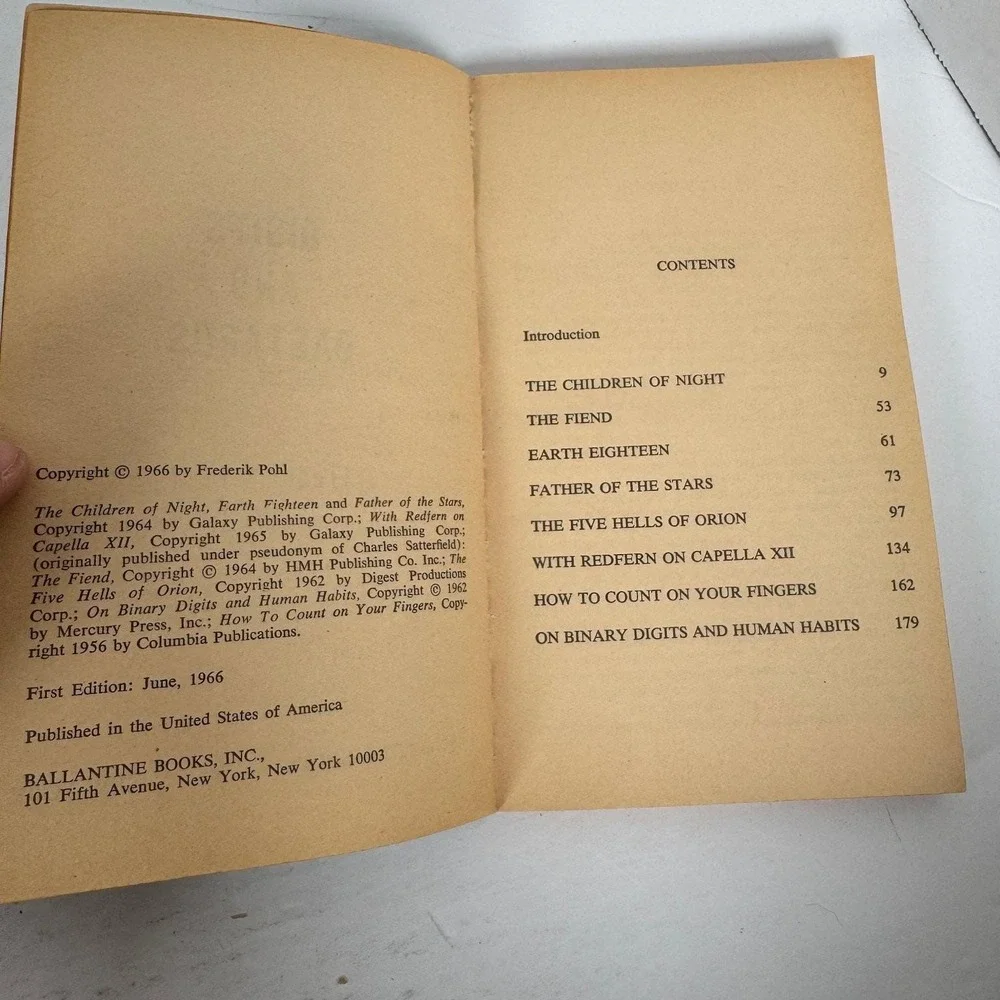 Digits & Dastards Frederik Pohl 1966 First Edition Sci-Fi Ballantine Books